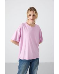 TOMMY LIFE - Oversized Cotton-Modal Crew Neck T-Shirt - Lyst