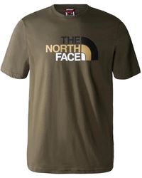 The North Face - Easy Tee T Shirt New Taupe Cotton - Lyst