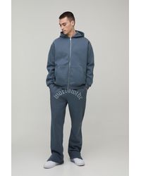 BoohooMAN - Oversized Worldwide Zip Through Hooded Tracksuit - Lyst