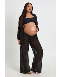 Boohoo - Maternity Chiffon Beach Trouser - Lyst