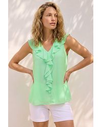 Roman - Chiffon Ruffle Vest Top - Lyst