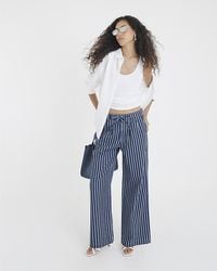 River Island - Wide Leg Jeans Stripe Pyjama Cotton - Lyst