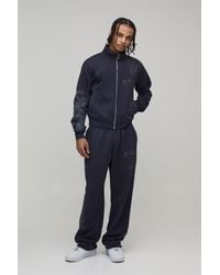 BoohooMAN - Regular Fit Dragon Graphic Zip Through Funnel Neck Tracksuit - Lyst