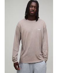BoohooMAN - Regular Sport Embroidered Washed Long Sleeve T-Shirt - Lyst