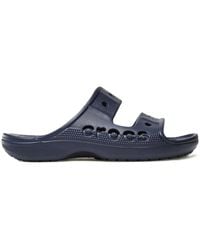 Crocs™ - Baya Slides Open Toe Flats With Lacoste Lettering - Lyst