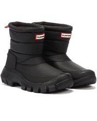 HUNTER - Intrepid Short Snow Leather Boots - Lyst