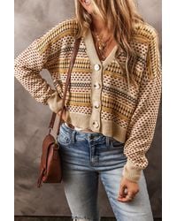 Azura Exchange - Fair Isle Breipullover Korte Cardigan Trui - Lyst