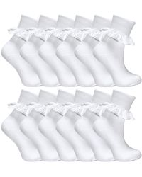 Sock Snob - 12 Pair Multipack Frilly Lace Socks - Lyst