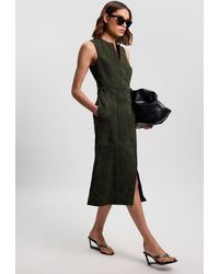 Karen Millen - Suede Tie Belt Midi Dress - Lyst