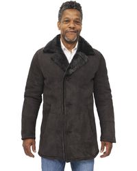 Infinity Leather - Sheepskin Classic Car Coat-Avondale - Lyst