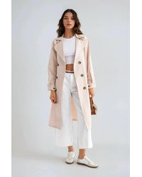Hiccup - Double-Breasted Belted Long Trench Coat - Lyst