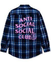 ANTI SOCIAL SOCIAL CLUB - Anti Social Club Assc X Everton Fc Evertonian Flannel Button Up - Lyst
