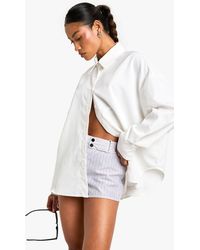Boohoo - Tailored Pinstripe Micro Shorts - Lyst