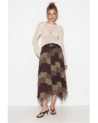 Bianco Lucci - High Waist Paisley Print Midi Skirt With Belt - Lyst