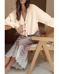 Azura Exchange - Bow Detail Knit Cardigan Sweater - Lyst