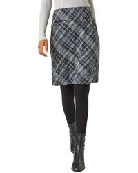 Roman - Elastic Waist Check Print Pocket Pencil Skirt - Lyst