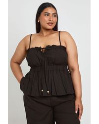 Boohoo - Plus Beaded Detail Ruched Cami Top - Lyst