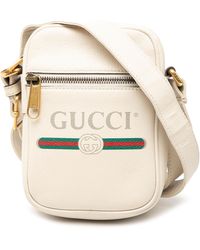 Gucci - Pre-Owned Mini Grained Calfskin Logo Crossbody - Lyst