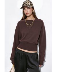 Busem - Ribbed Crop Crew Neck Sweater - Lyst