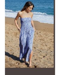 Threadbare - Cotton Jersey 'Hill' Bandeau Maxi Dress With Pockets - Lyst