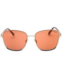 Tom Ford - Shiny Dark Ruthenium Frame Mirror Lensed Sunglasses - Lyst
