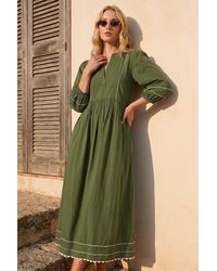 Roman - Ric Rac Collared Midi Dress - Lyst