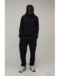 BoohooMAN - Tall Boxy Hooded Cargo Tracksuit - Lyst