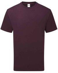 Fruit Of The Loom - Adult Cotton T-Shirt (Dark Plum) - Lyst