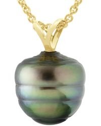 Ateliers Saint Germain - Beaded Pendant V Thread 750 And Real Cultured Tahiti Pearl Circled 9-10 Mm - Lyst