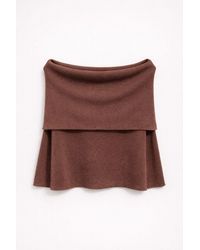MixRay - Oversized Ribbed Knitwear Blouse With Madonna Collar - Lyst