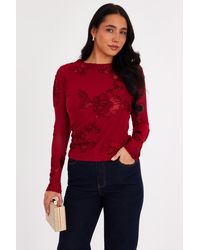 Quiz - Floral Applique Crop Top - Lyst