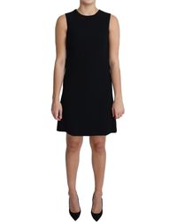 Dolce & Gabbana - Zwarte Viscose Stretch A-lijn Shift Mini-jurk - Lyst