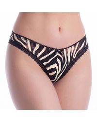 BOSS - Microfiber Thong With Lace 50545732 - Lyst