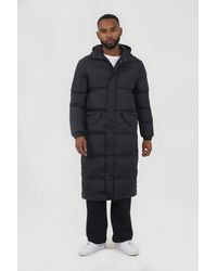 Brave Soul - Long Length Hooded Padded Puffer Coat - Lyst
