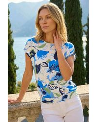 Roman - Floral Print Bubble Hem Top - Lyst