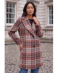 Roman - Petite Check Single Breasted Coat - Lyst
