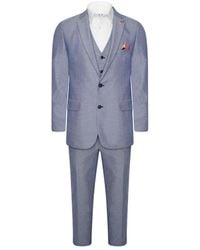 Harry Brown London - Harry London Three Piece Slim Fit Cotton Suit - Lyst