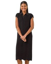 Roman - Textured Zig Zag Knit Midi Dress - Lyst