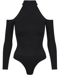 Ruey - Ladies Essentials Cold Shoulder Bodysuit Sculpting Recycled Stretch Fit - Lyst