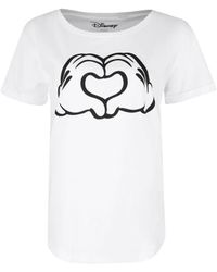 Disney - Love Hands Mickey Mouse T-shirt (wit) - Lyst
