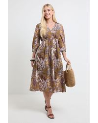 Wallis - Petite Summer Cotton Tropical Midi Dress - Lyst