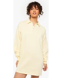 Boohoo - Long Sleeve Collared Sweat Dress - Lyst