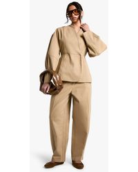 Boohoo - Tailored Twill Barrel Leg Pants - Lyst