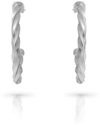 Orphelia - 'Beverly' 925 Sterling Hoop Earrings - Lyst