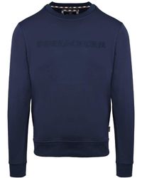 Aquascutum - Embroidered Crew Neck Ribbed Collar Long Sleeve Sweatshirt - Lyst
