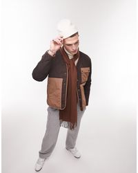 TOPMAN - Liner Jacket With Mixed Fabric - Lyst