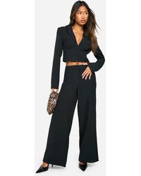 Boohoo - Seam Detail Tailored Wide Leg Pants - Lyst