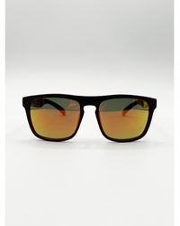SVNX - Matte Wayfarer Sunglasses With Mirrored Lens - Lyst