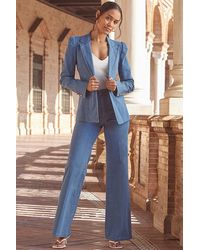 Sosandar - Petite Mid Wide Leg Jeans Denim - Lyst