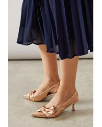 Wallis - Vitalia Bow Detail Slingback Pointed Medium Heel Court Shoes - Lyst
